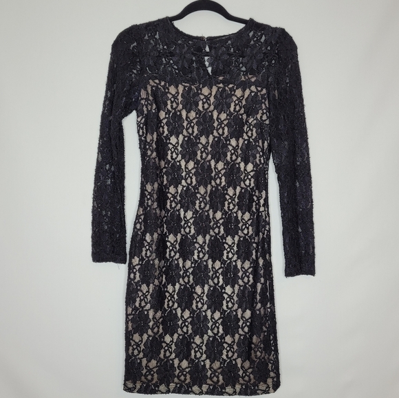 Zara Black Lace Flower Embroidered Dress - Picture 2 of 12